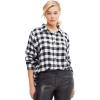 image:imageellos Plus Size Plaid Flannel ShirtBlack White Plaid