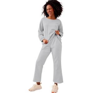 Ellos Plus Size Bootcut Fleece Sweatpants(Heather Grey)