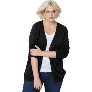 Ellos Plus Size Everyday Cardigan(Black)