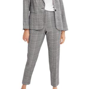 Ellos Plus Size Everyday Slim Pants(Black White Plaid)