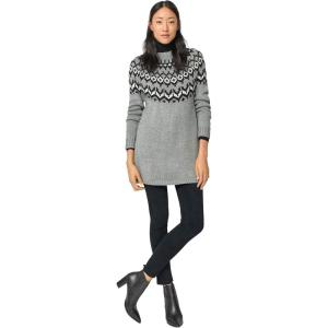 Ellos Plus Size Fair Isle Sweater Tunic(Grey Fair Isle)