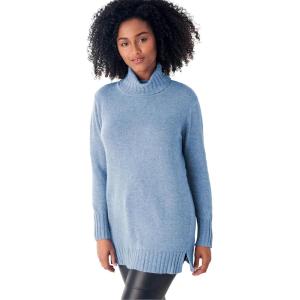 Ellos Plus Size Ribbed Turtleneck Tunic Sweater(Dream Blue)