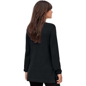 Ellos Plus Size V-Neck Sweater Tunic(Black)