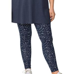 Ellos Women’s Plus Size Leggings – 3X, Navy White Print