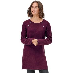 ellos Plus Size Button-Trim Sweater Tunic(Midnight Berry Marled)