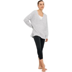 ellos Plus Size Cotton Spandex Capri Length Leggings(Black)