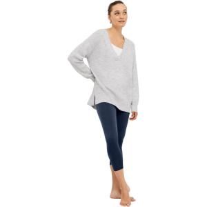 ellos Plus Size Cotton Spandex Capri Length Leggings(Navy)
