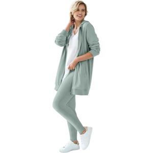 ellos Plus Size Cotton Spandex Full Length Leggings(Grey Spruce)