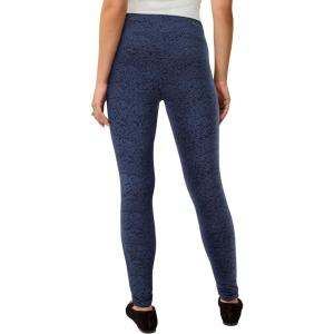 ellos Plus Size Cotton Spandex Full Length Leggings(Navy Paisley)