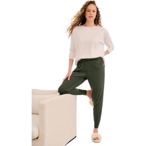 ellos Plus Size Cotton Spandex Jogger Pull On Pants – 14/16, Deep Olive