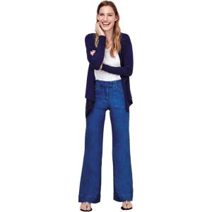 ellos Plus Size High-Waist Wide-Leg Stretch Jeans(Dark Stonewash)