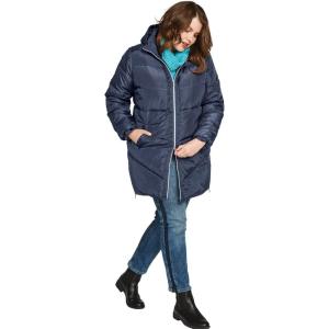 ellos Plus Size Long Puffer Coat(Navy)