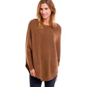 ellos Plus Size Poncho Sweater(Chestnut Brown)