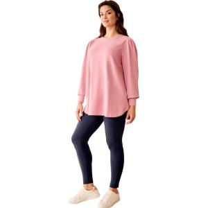 ellos Plus Size Sleeve Sweatshirt Tunic(Mauve Orchid)