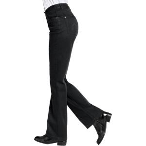 ellos Plus Size Stretch Mid-Rise Bootcut Jeans(Black Denim)