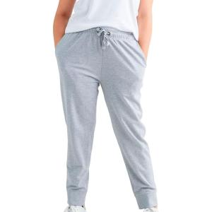 ellos Plus Size Studio French Terry Drawstring Elastic Waistband Jogger(Heather Grey)
