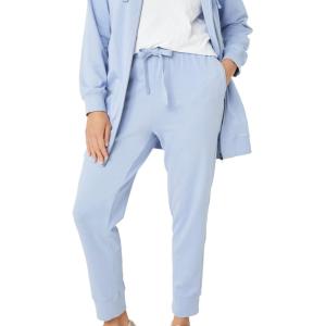 ellos Plus Size Studio French Terry Drawstring Elastic Waistband Jogger(Periwinkle Mist)