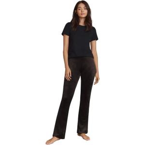 ellos Plus Size Velour Bootcut Lounge Pants(Black)
