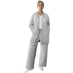 ellos Plus Size Wide Leg French Terry Sweatpant(Heather Grey)