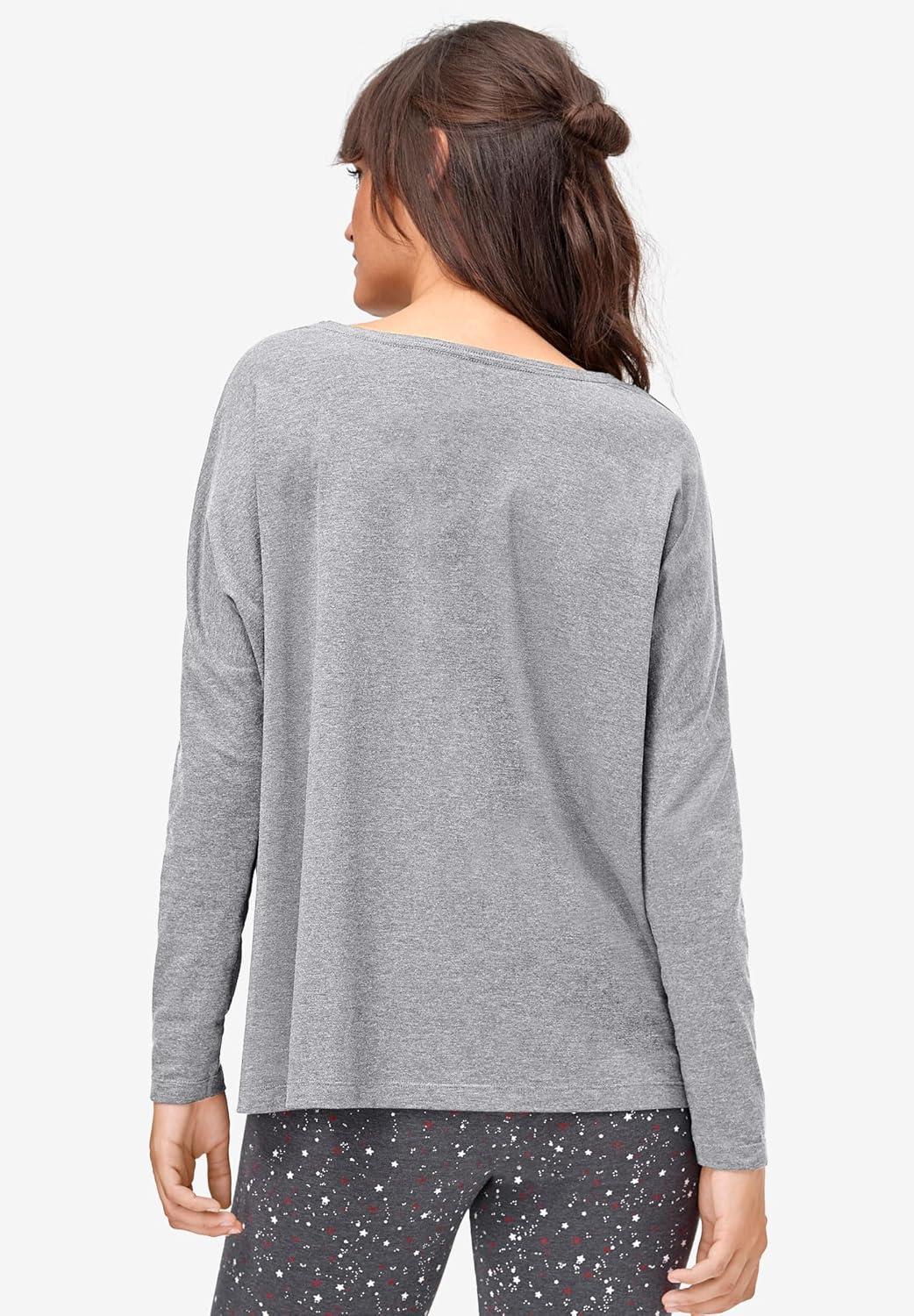 image:imageEllos Plus Size Boxy Sleep TeeHeather Charcoal