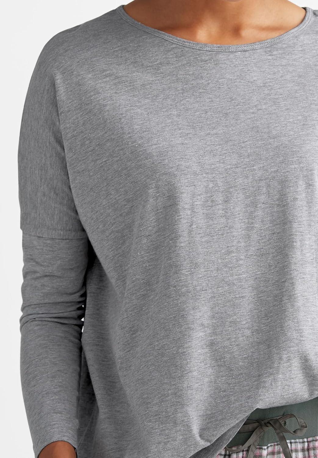 image:imageEllos Plus Size Boxy Sleep TeeHeather Charcoal