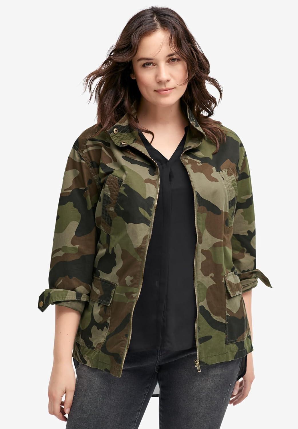 image:imageEllos Plus Size Camo Utility JacketCamo