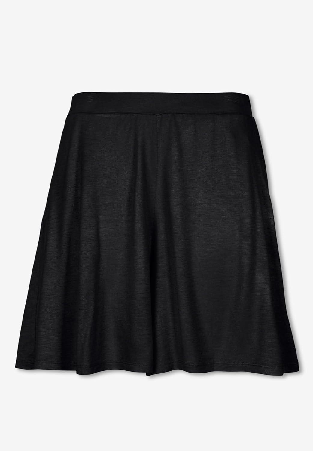 image:imageEllos Plus Size Flowy ShortsBlack Tropical Print