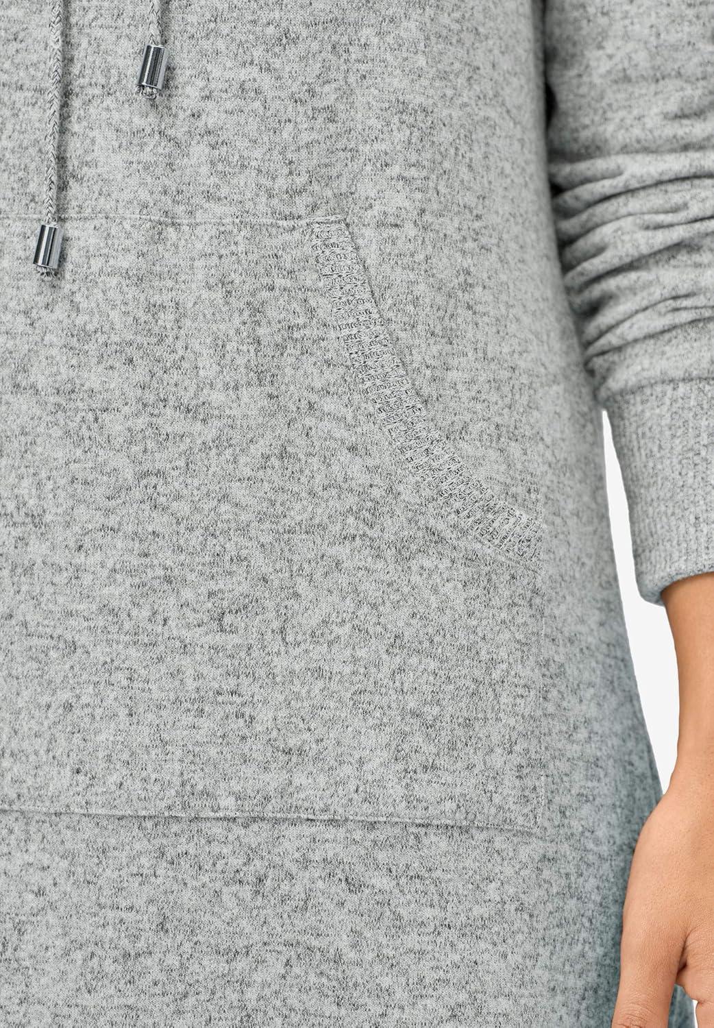image:imageEllos Plus Size FunnelNeck Lounge Sweatshirt TunicMarled Grey