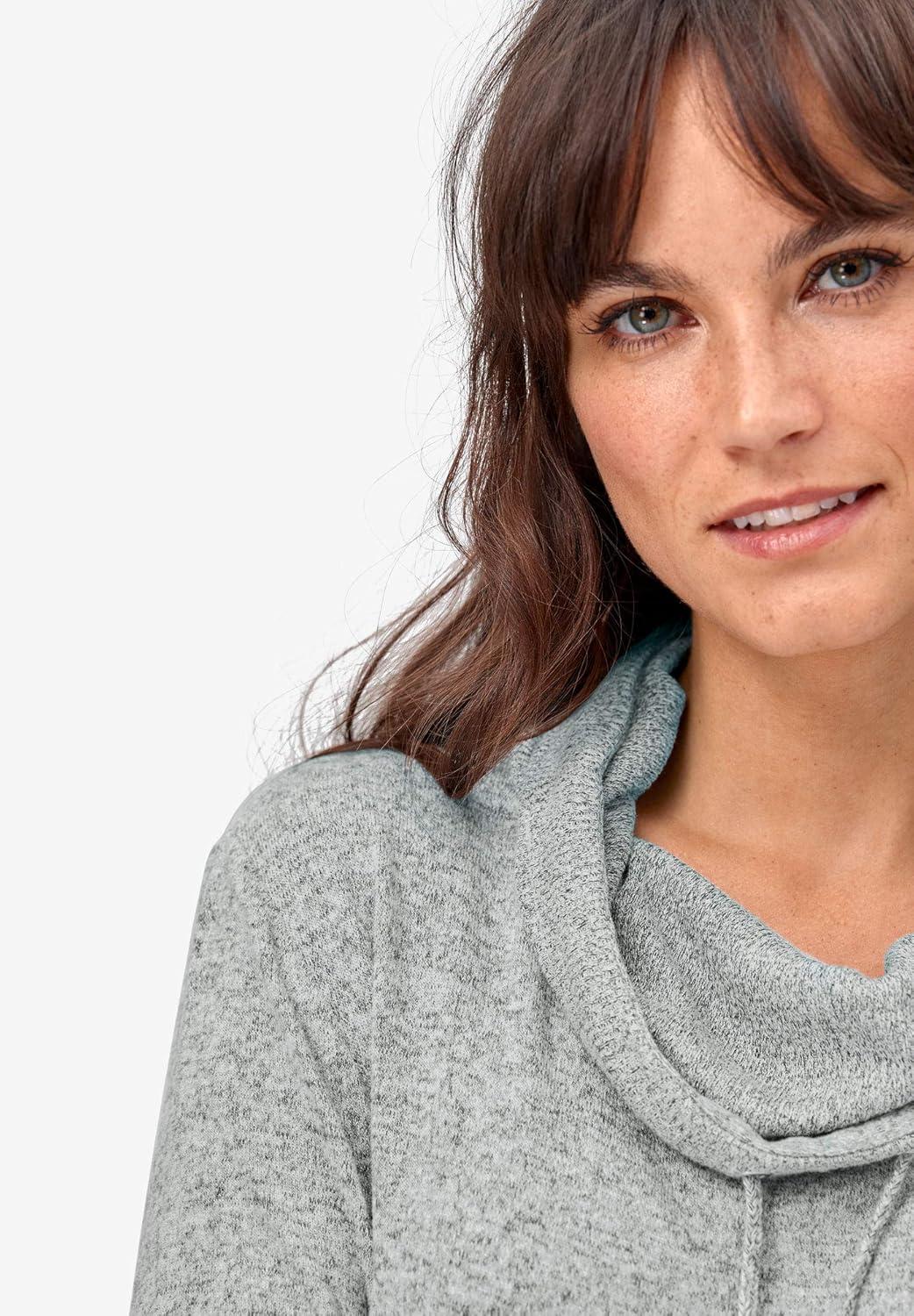 image:imageEllos Plus Size FunnelNeck Lounge Sweatshirt TunicMarled Grey