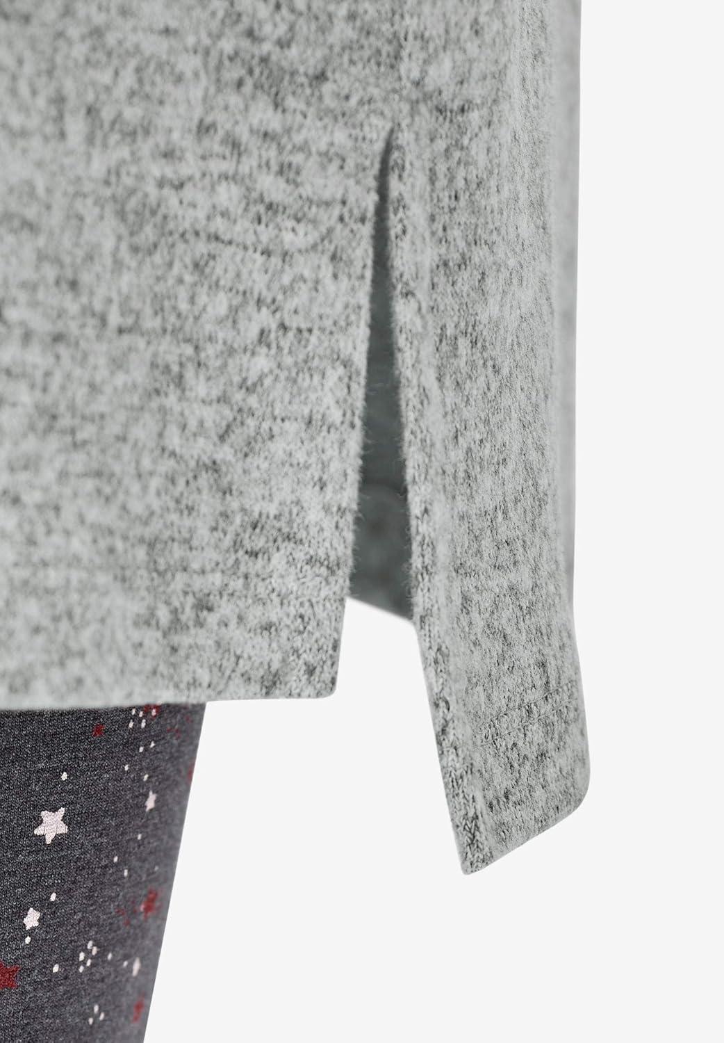 image:imageEllos Plus Size FunnelNeck Lounge Sweatshirt TunicMarled Grey