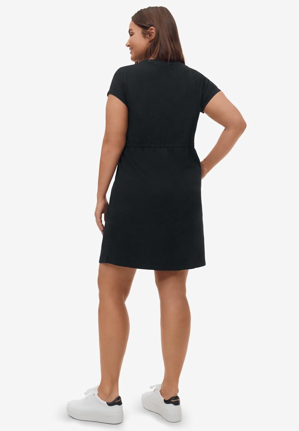 image:imageEllos Plus Size Knit Drawstring DressBlack