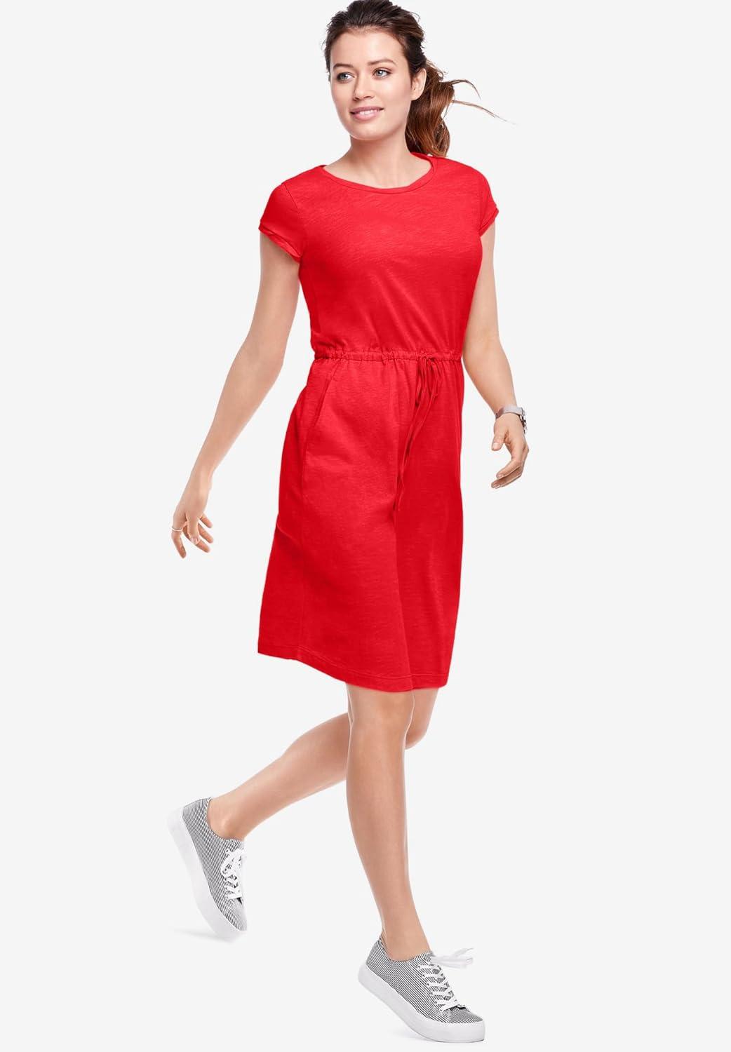 image:imageEllos Plus Size Knit Drawstring DressBlack