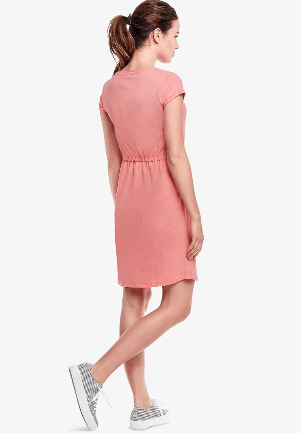 image:imageEllos Plus Size Knit Drawstring DressSweet Coral