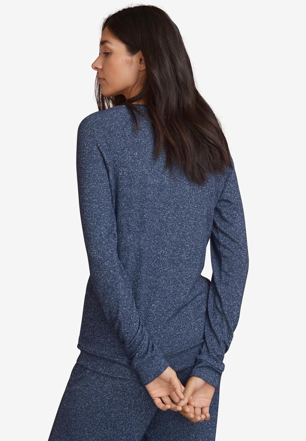 image:imageEllos Plus Size Marled Henley Lounge TopMarled Grey