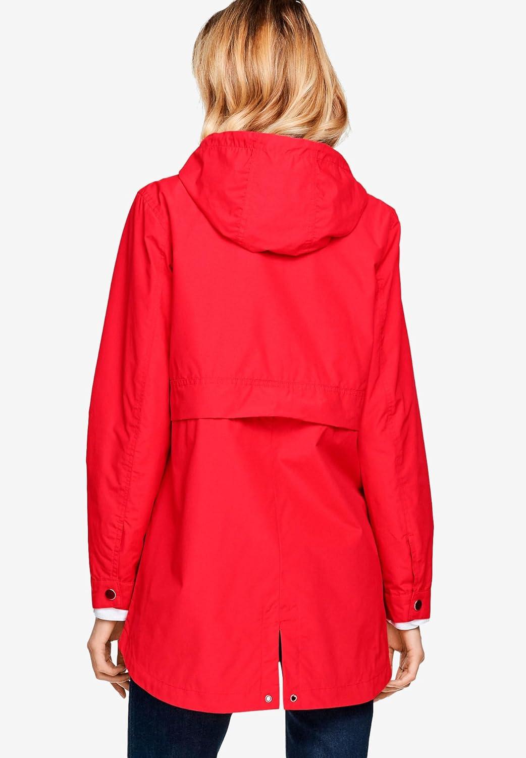 image:imageEllos Plus Size SnapFront Hooded RaincoatNavy