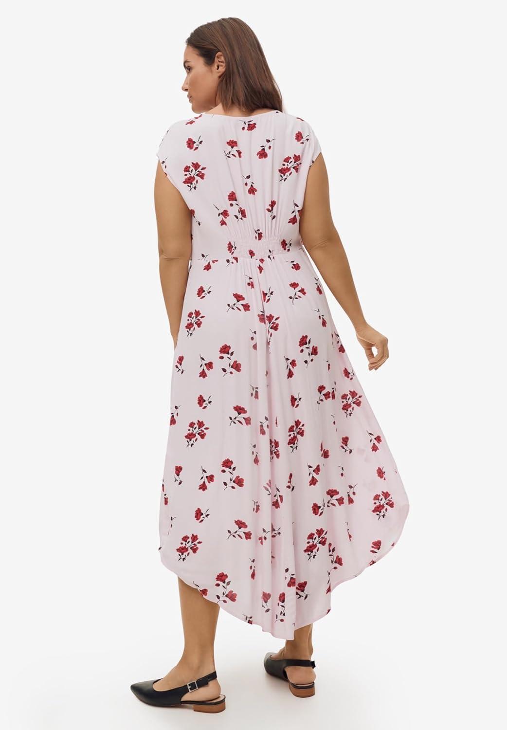 image:imageEllos Plus Size TieFront Maxi DressPink Frost Floral