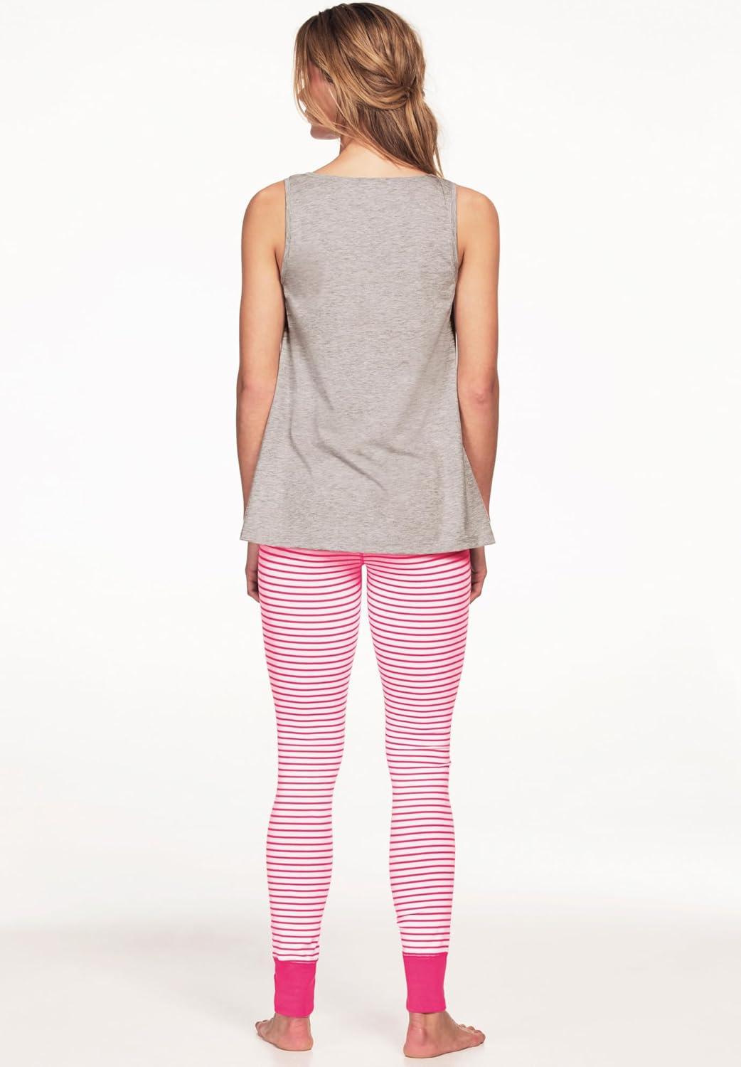 image:imageellos Plus Size Cotton Spandex Pull On Sleep LeggingHeather Grey Floral