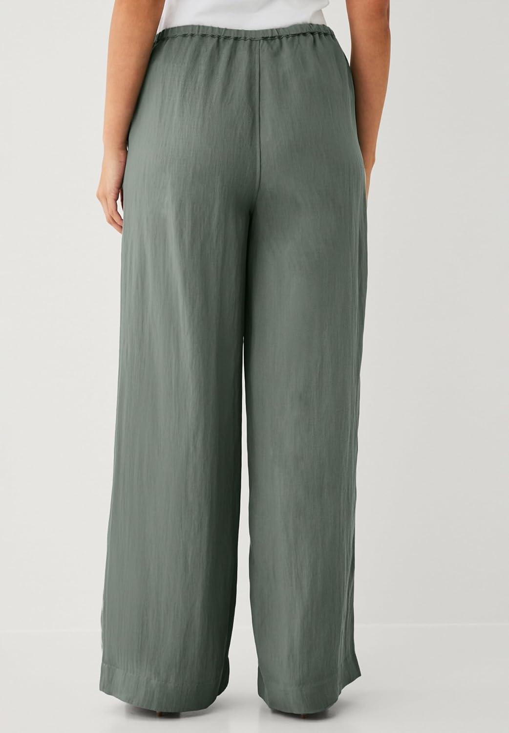 image:imageellos Plus Size Drapey Wide Leg PantDesert Green