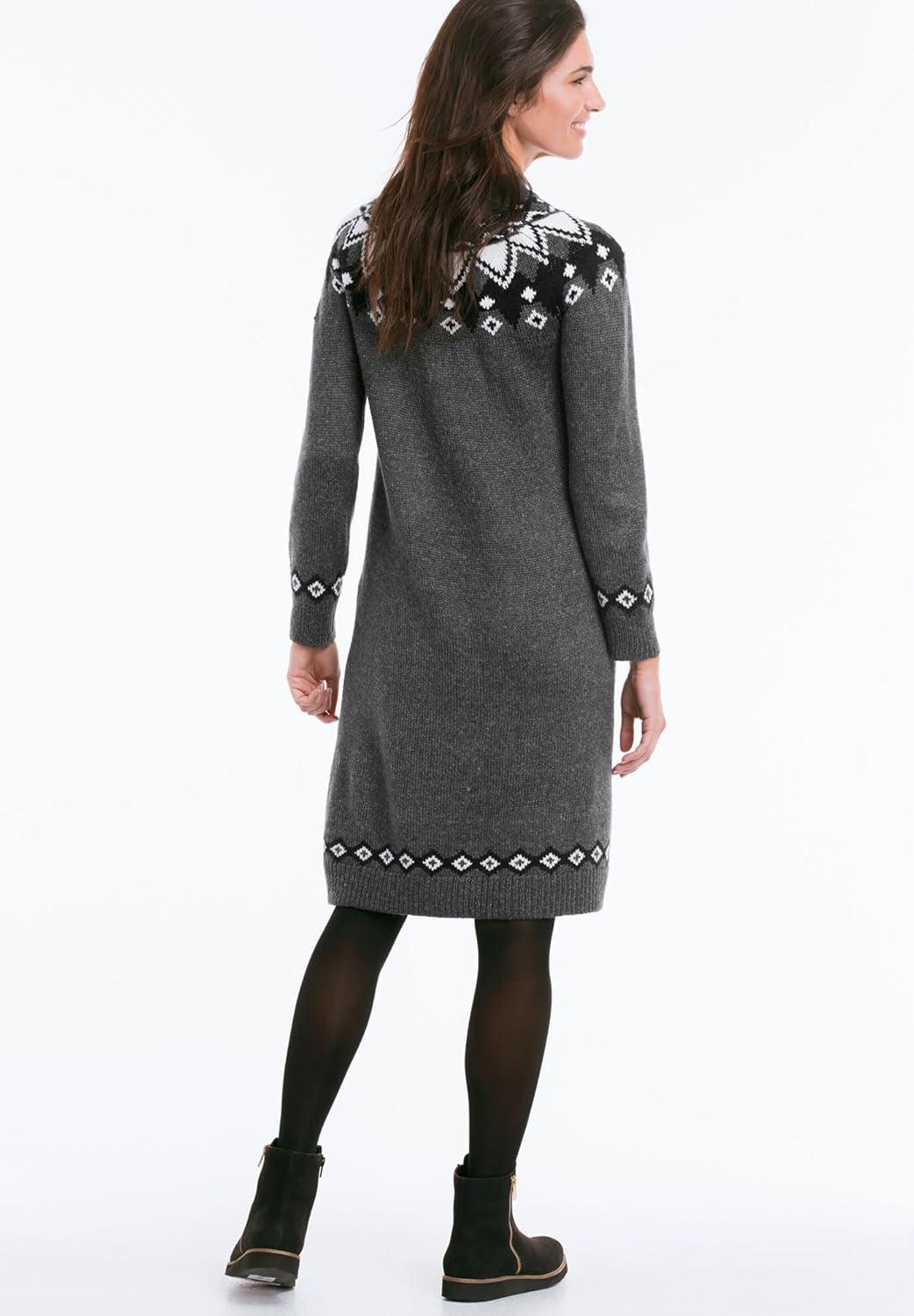 image:imageellos Plus Size Fair Isle Sweater DressSoft Camel Fair Isle