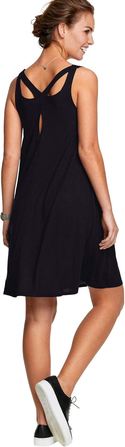 image:imageellos Plus Size Stretch Knit Tank Crossover Back A Line DressRuby Red Print