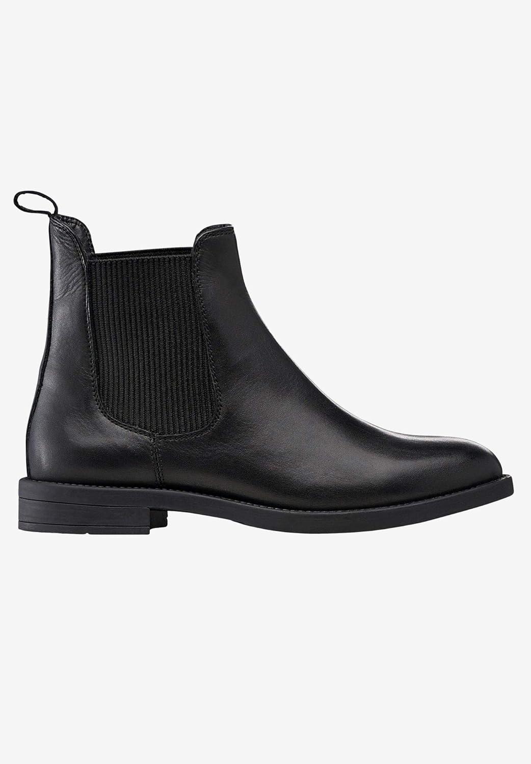 image:imageellos Womens Wide Width Leather Chelsea BootsBlack