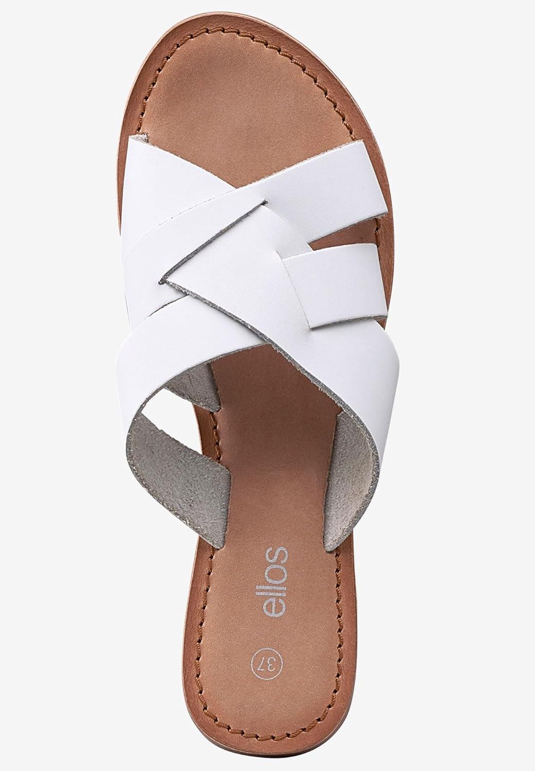 image:imageellos Womens Wide Width MultiStrap SandalWhite