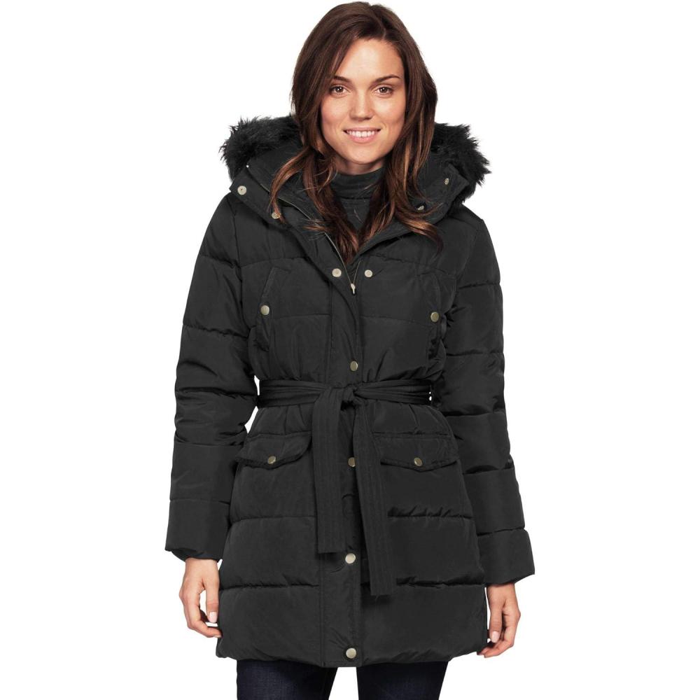 image:imageEllos Plus Size Belted Puffer CoatBlack
