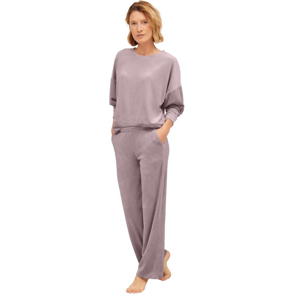 image:imageEllos Plus Size Boxy Velour Lounge SweatshirtLilac Blush