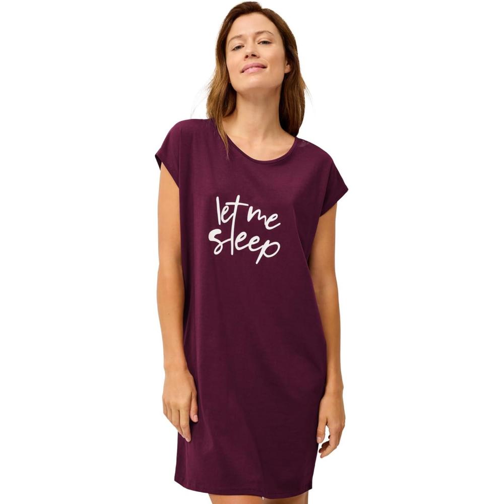 image:imageEllos Plus Size Cap Sleeve Sleep ShirtMidnight Berry