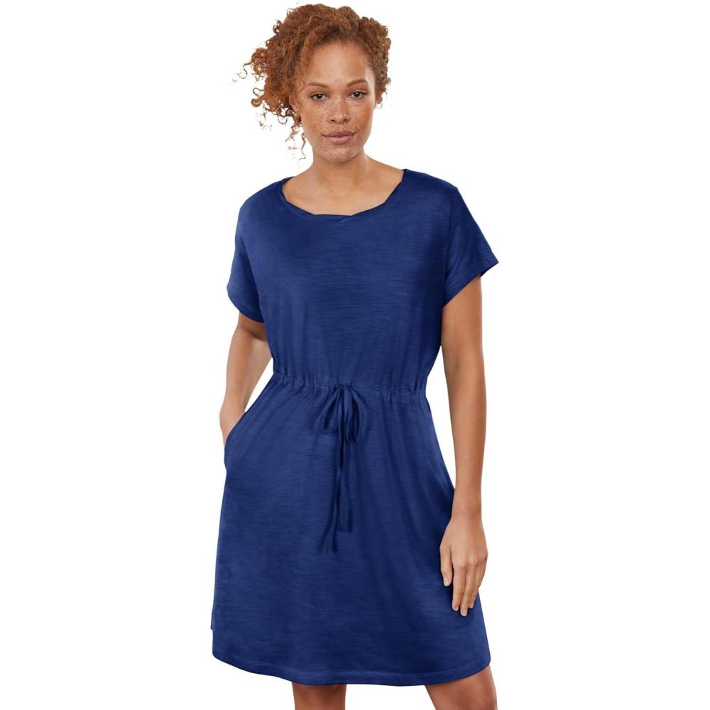 image:imageEllos Plus Size Knit Drawstring DressRoyal Cobalt