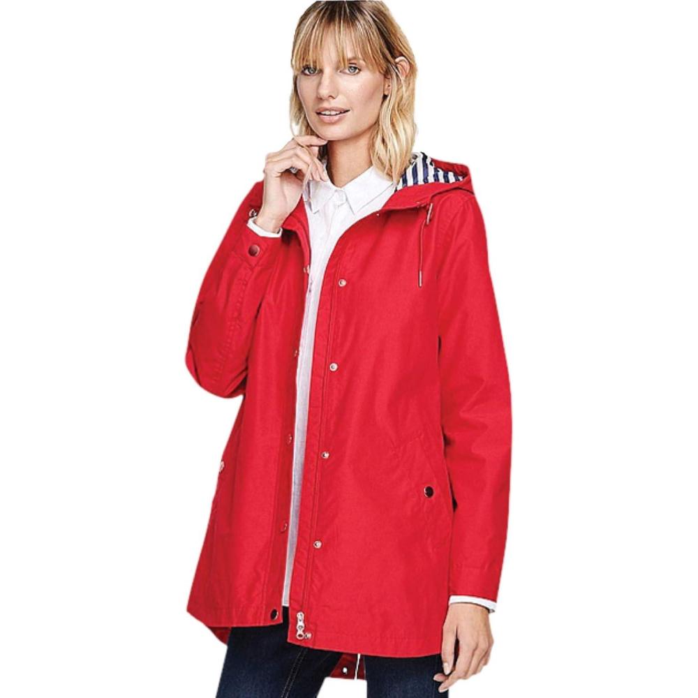 image:imageEllos Plus Size SnapFront Hooded RaincoatHot Red
