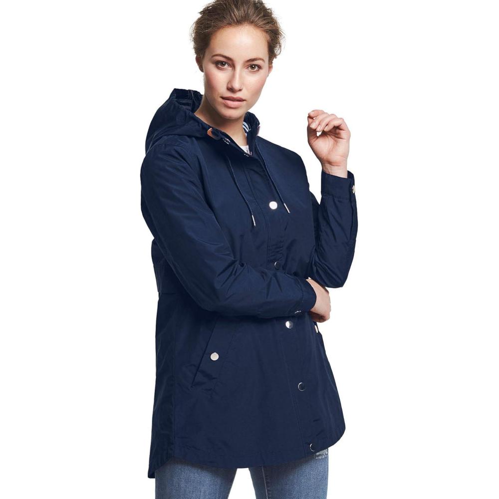 image:imageEllos Plus Size SnapFront Hooded RaincoatNavy