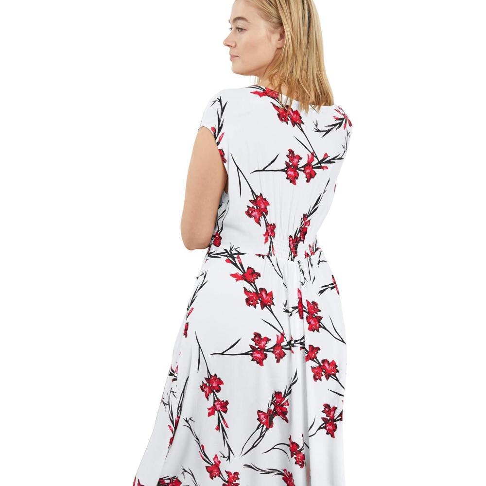 image:imageEllos Plus Size TieFront Maxi DressWhite Red Print
