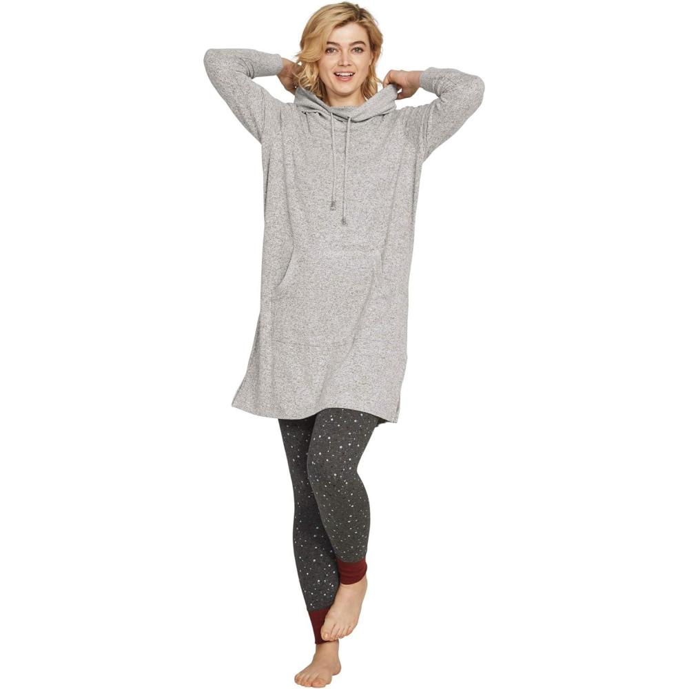 image:imageellos Plus Size Cotton Spandex Pull On Sleep LeggingHeather Charcoal Star